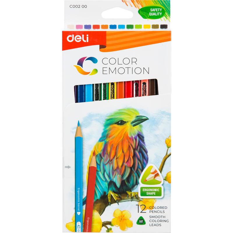 Карандаши 12цв трехгран липа Color Emotion Deli /24