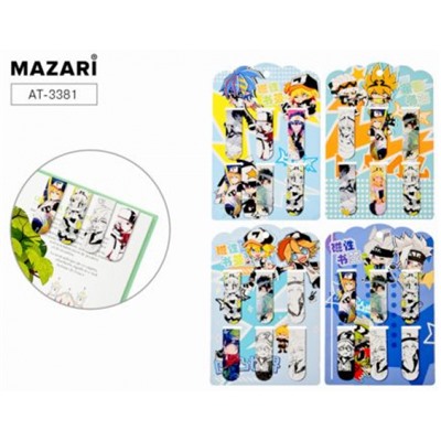 Закладки магнитные 60*20мм 6шт Аниме Mazari //12