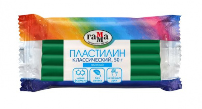 Пластилин Классический 50г Зеленый