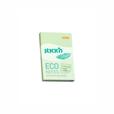 Блок самокл 51*76мм 100л пастель зеленый Stick`n ECO Hoрах