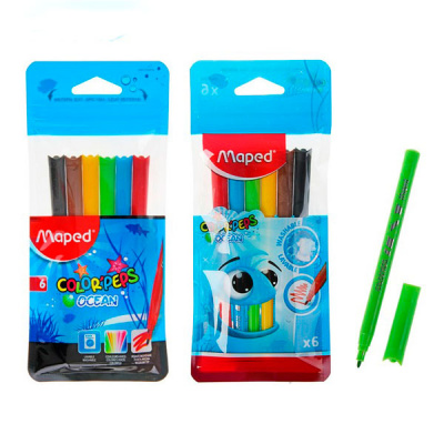 Фломастеры 06цв MAPED Color Peps Ocean супер смываемые