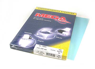 Этикетка самокл А4 80г/м2 1лист голубая MEGA LABEL /100