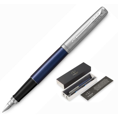 Ручка перьевая Jotter Royal Blue CT синий корп из нерж стали M синие Parker