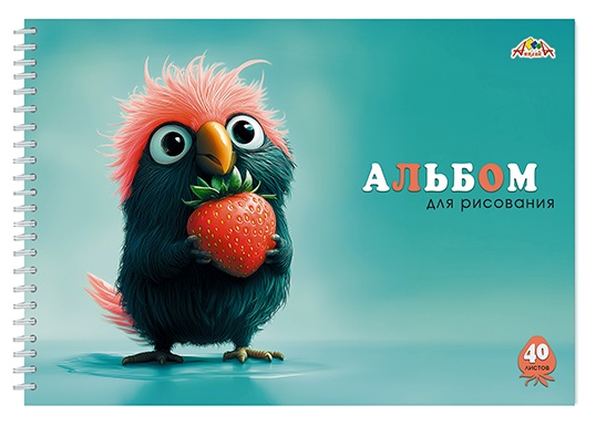 Альбом для рисования А4 40л спираль Смешной попугайчик Апплика //30