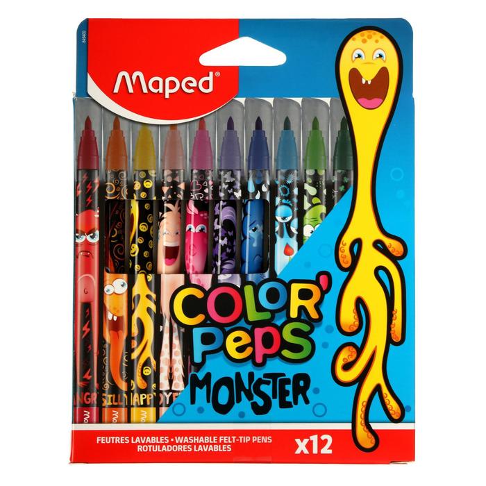 Фломастеры 12цв смываемые COLOR'PEPS MONSTER Maped