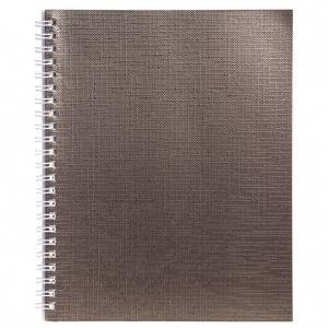 Тетрадь А5 96л бумвинил  Metallic коричневая Hatber