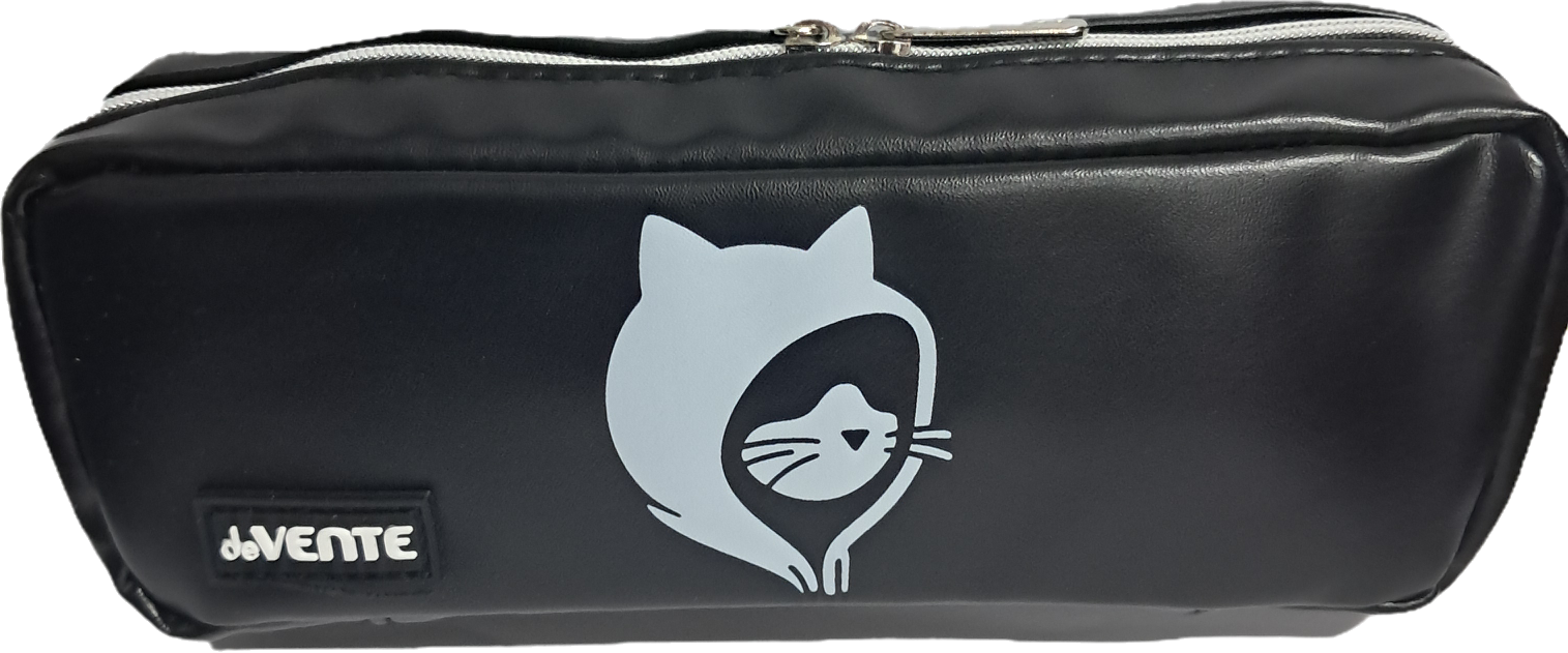 Пенал-косметичка 210*90*50мм кожзам на молнии Kitty in the hood deVente