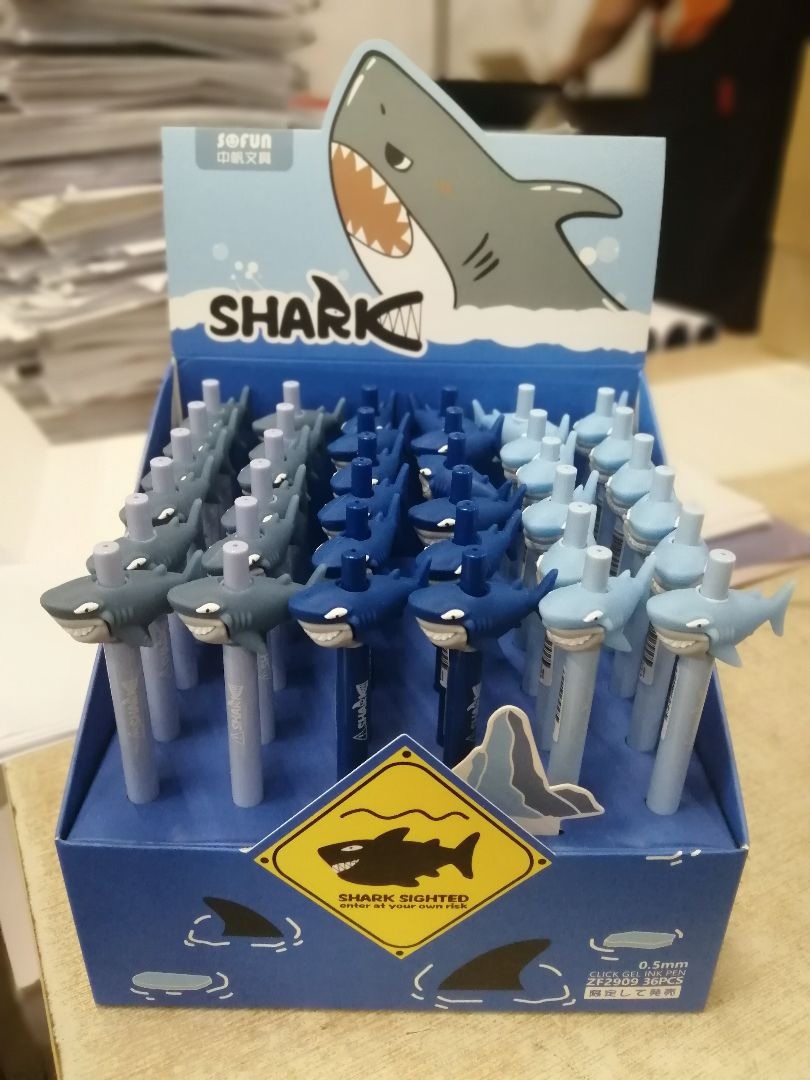 Ручка шар синяя авт 0,7мм Shark Mazari /36
