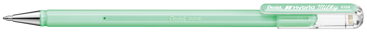 Ручка гел салатовый 0,8мм пастель Hybrid Milky Pentel /12