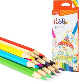 Карандаши 12цв шестигран 3мм ColoRun Deli