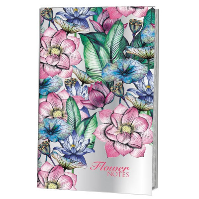 Блокнот 100*165 64стр голограмма Flower Notes розовый