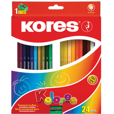Карандаши 24цв Kores шестигарнный 2,9мм 
