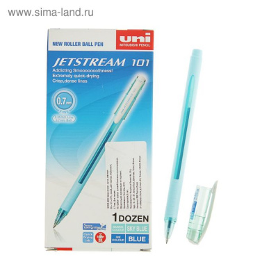 Ручка шар. 0,7мм синяя Jetstream 101 корпус:бирюзовый UNI 1/12шт