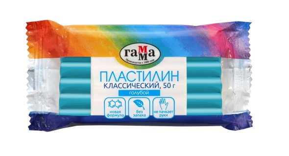 Пластилин Классический 50г голубой Гамма