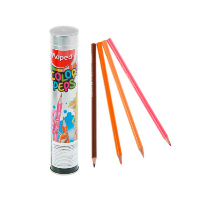 Карандаши 12цв Maped Color Peps треугольн метал тубус