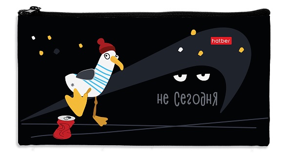 Пенал-косметичка 205*110мм ткань на молнии Прикючения чайки Hatber