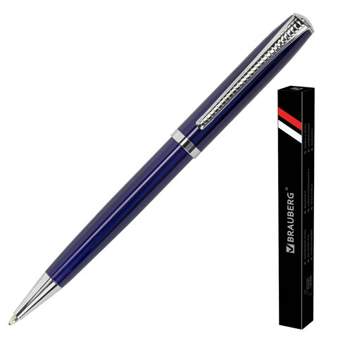 Ручка шар синяя 0,7мм подарочная Cayman Blue Brauberg