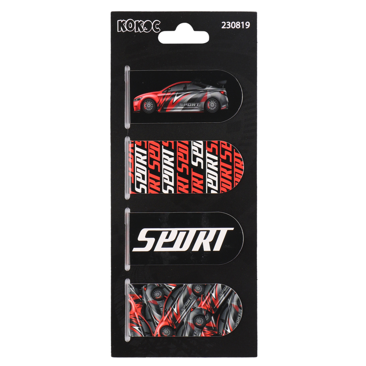 Закладка магнитная 25*55 4шт Sports Racing Кокос
