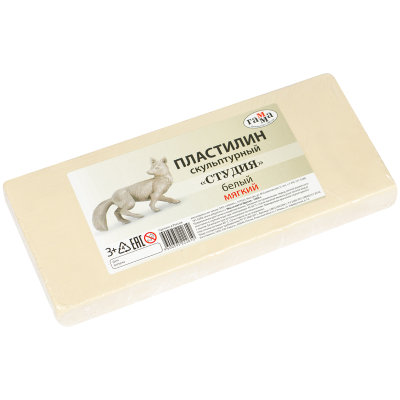 Пластилин скульптурный белый мягкий 1кг Гамма 