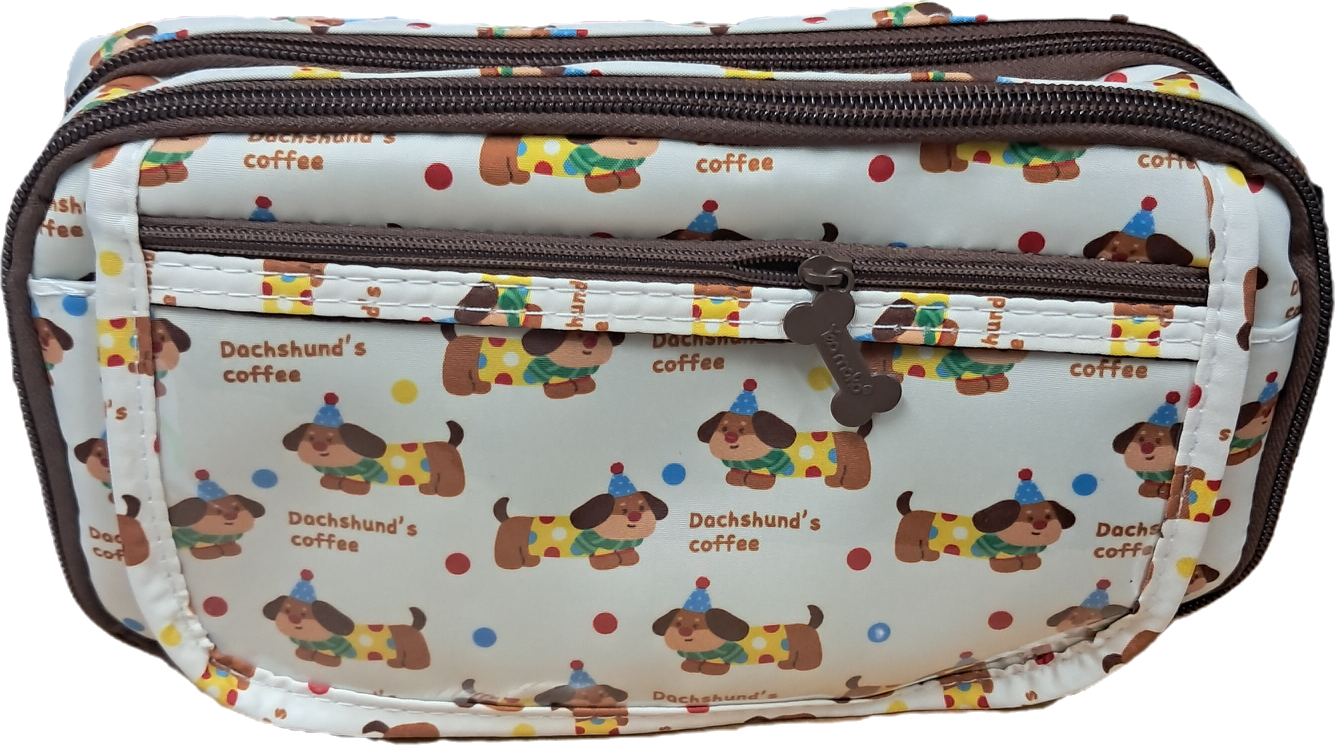 Пенал-косметичка 230*130*60мм ткань на молнии Wangfu Coffee Shop Inmorning
