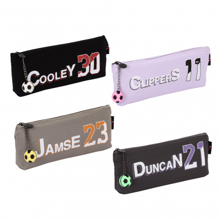 Пенал 1отд 220*80мм ткань на молнии лодочка Football Xin Chuang Кокос