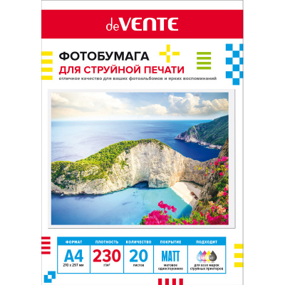 fotobumaga-ink-jet-devente-a4-230g-20l-matovaya-odnostoronnyaya