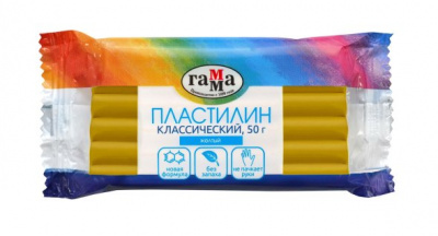 Пластилин Классический 50г Желтый