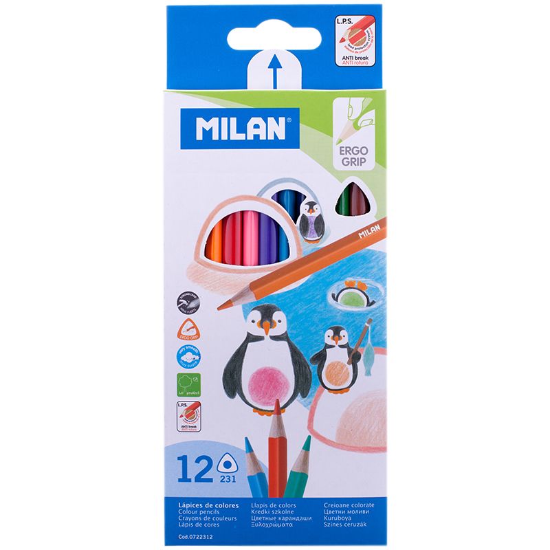 Карандаши 12цв трехгран дерево 231 Milan