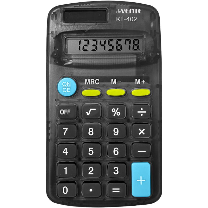 Калькулятор карманный 8 разряд КТ-402 черный deVente
