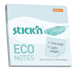 Блок самокл 76*76мм 100л пастель голубой Stick`n ECO Норах /12