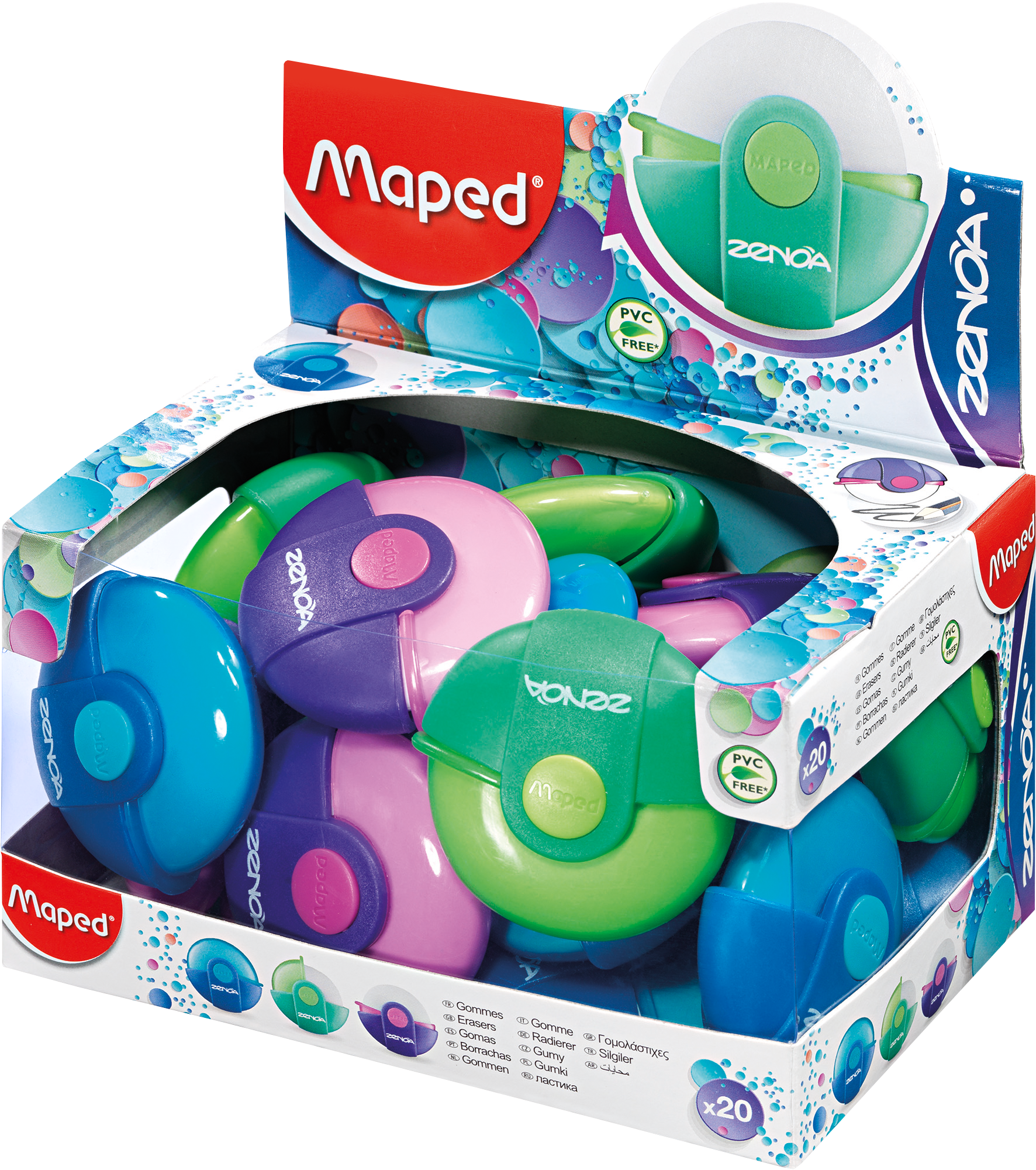 Ластик круглый в футляре Zenoa Maped