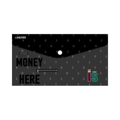 Папка-конверт 260*140мм 150мкм на кнопке непрозрач с рис Time money deVENTE