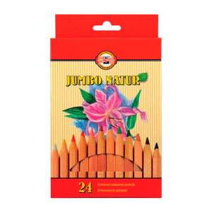 Карандаши 24цв утолщённые шестигран Jumbo Natur Koh-i-noor