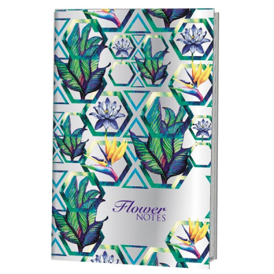 Блокнот 100*165 64стр голограмма Flower Notes фиолетовый