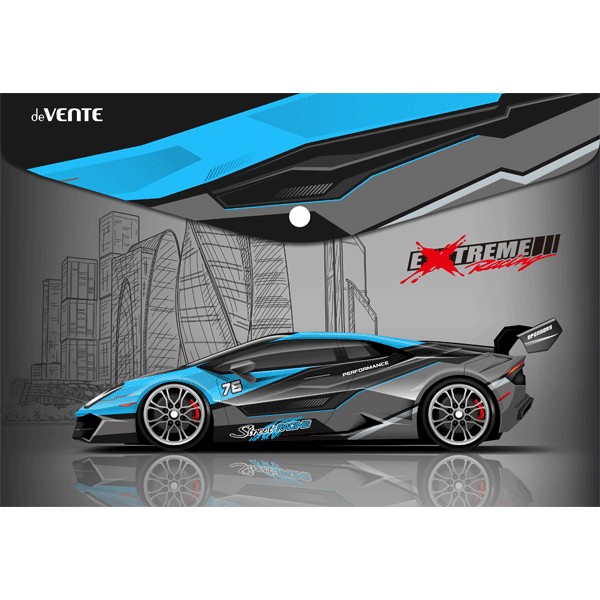 Папка-конверт А4 150мкм на кнопке Extreme Racing DeVente /12