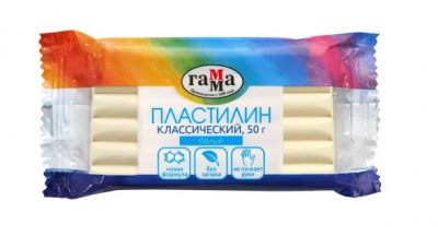 Пластилин Классический 50г Белый