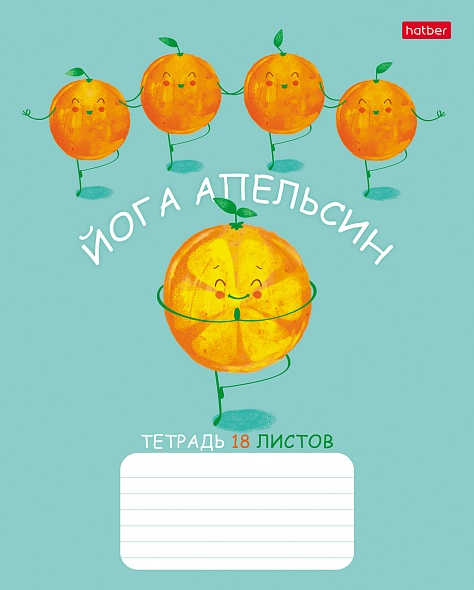 Тетради 18л А5 клетка скрепка Апельсиновая йога Hatber/10