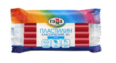 Пластилин Классический 50г Алый