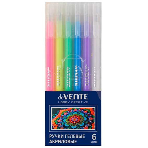 Ручки гел 6цв 1,0мм акриловые Hobby Creative deVente
