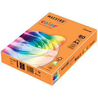 Бумага А4 500л Maestro Color inten оранжевый 80г/м